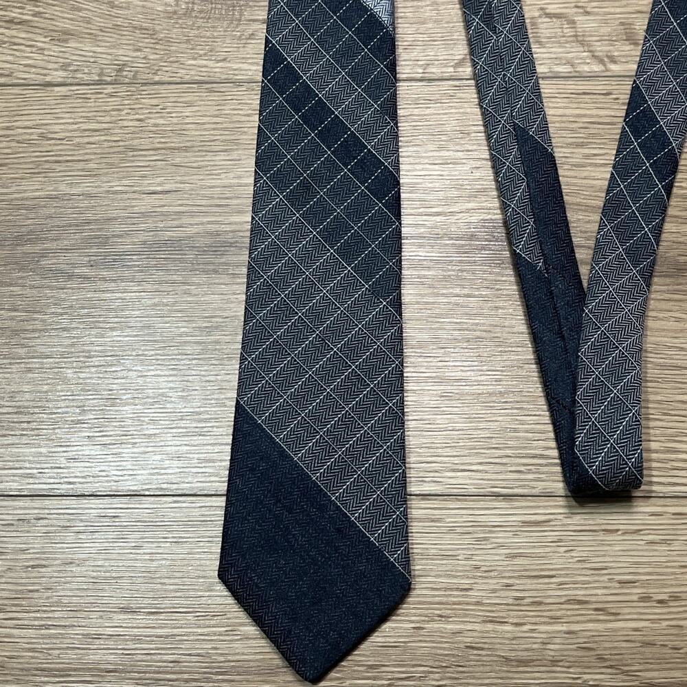 Vintage Sears Mens Store Mens Tie Blue Geometric (A23)